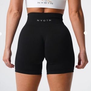 NVGTN Black Solid Seamless Shorts Womens
